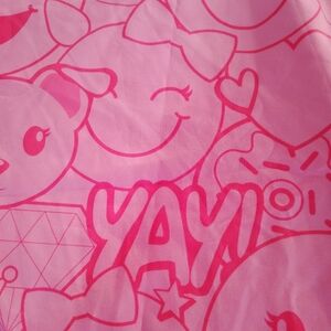 Girl's Justice Pink Emoji Twin Flat Bed Sheet LOL Unicorn Puppy Dog Smile Faces